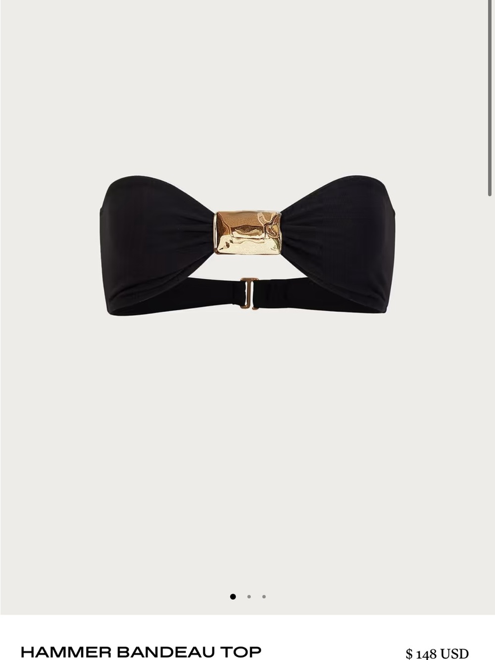 SAME Hammer Bandeau Top and Bottoms - Black with Gold Accent